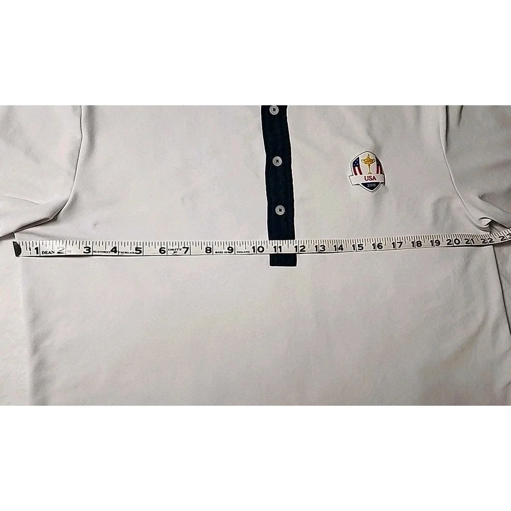 RLX Ralph Lauren Men's Medium‎ Polo 2018 Ryder Cup Golf USA Shirt White Ultimate